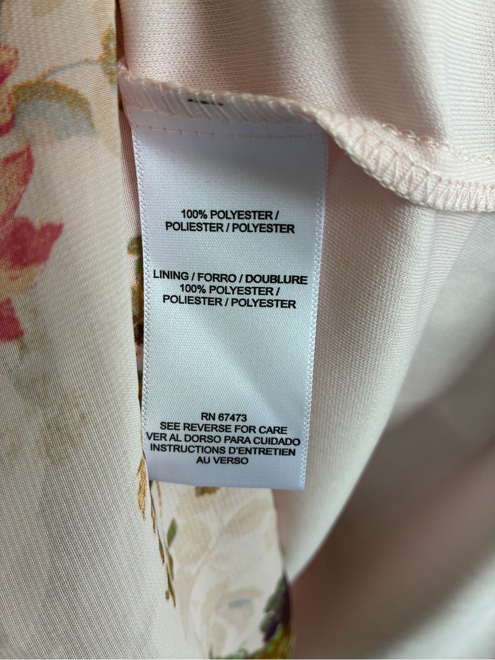 Taylor Floral Chiffon A-Line Dress 22W Pink Knee Length V-Neck Balloon Sleeve - Picture 11 of 11